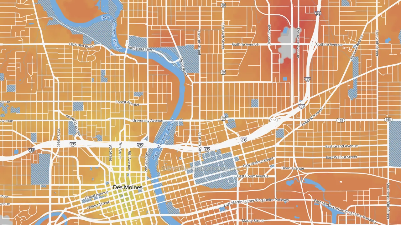Transit Grade map of Capitol Park, Des Moines, IA