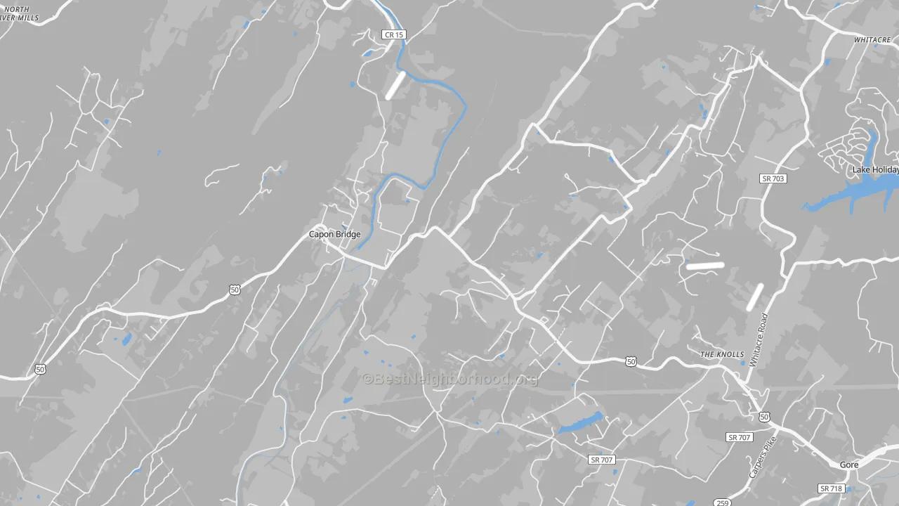 Transit Grade map of Capon Bridge, WV