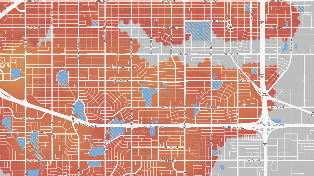 Transit Grade map of Caprock, Lubbock, TX
