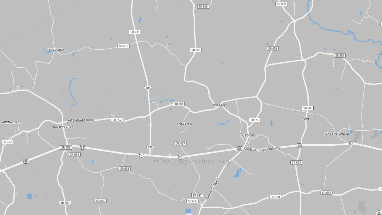 Transit Grade map of Capron, VA