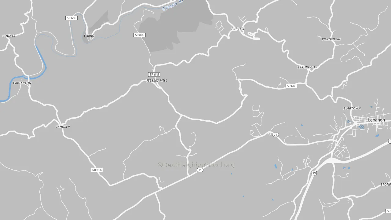 Transit Grade map of Carbo, VA