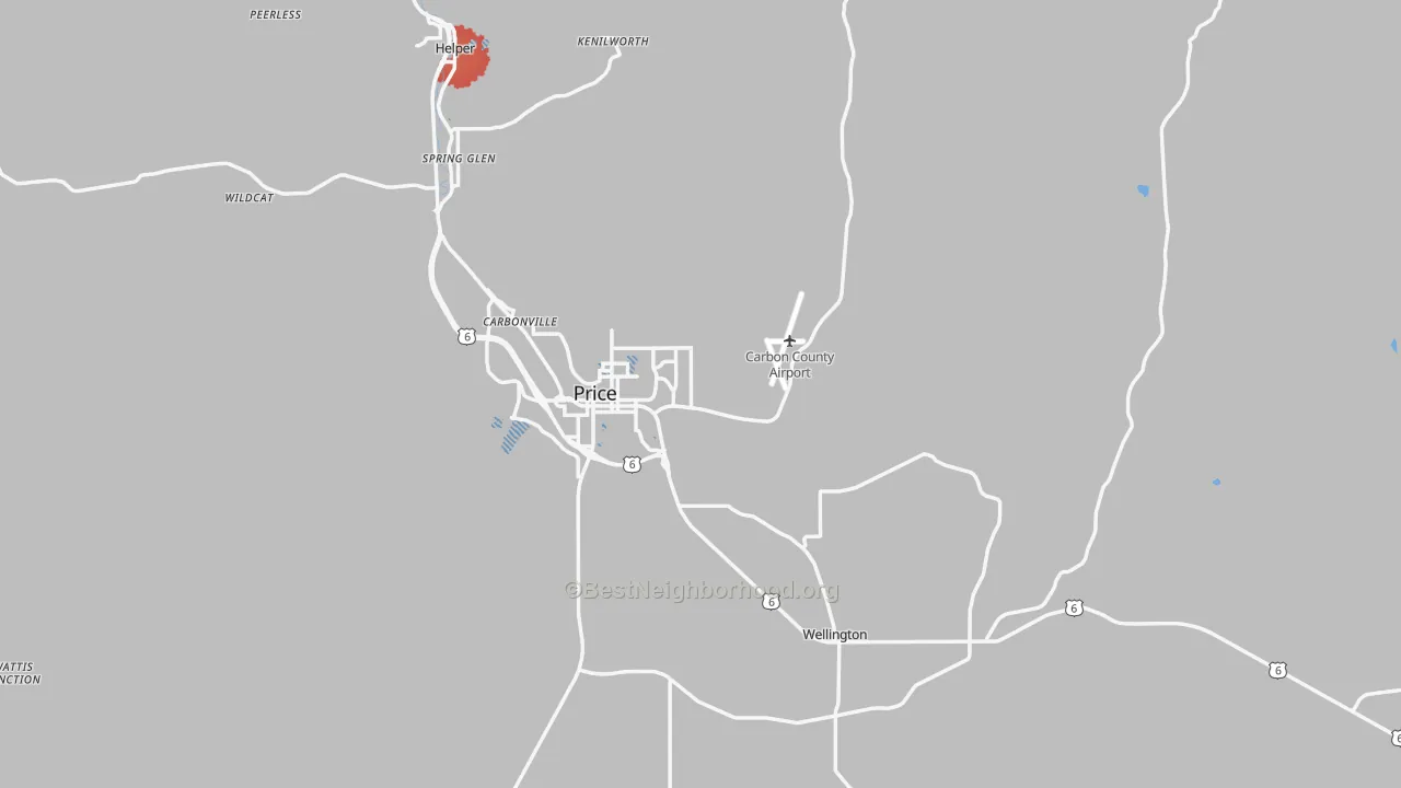 Transit Grade map of Carbon County, UT