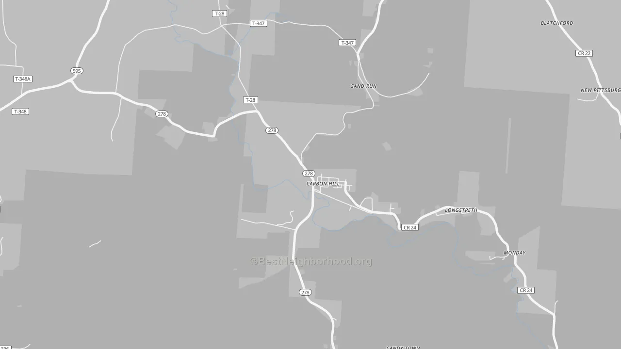 Transit Grade map of Carbon Hill, OH