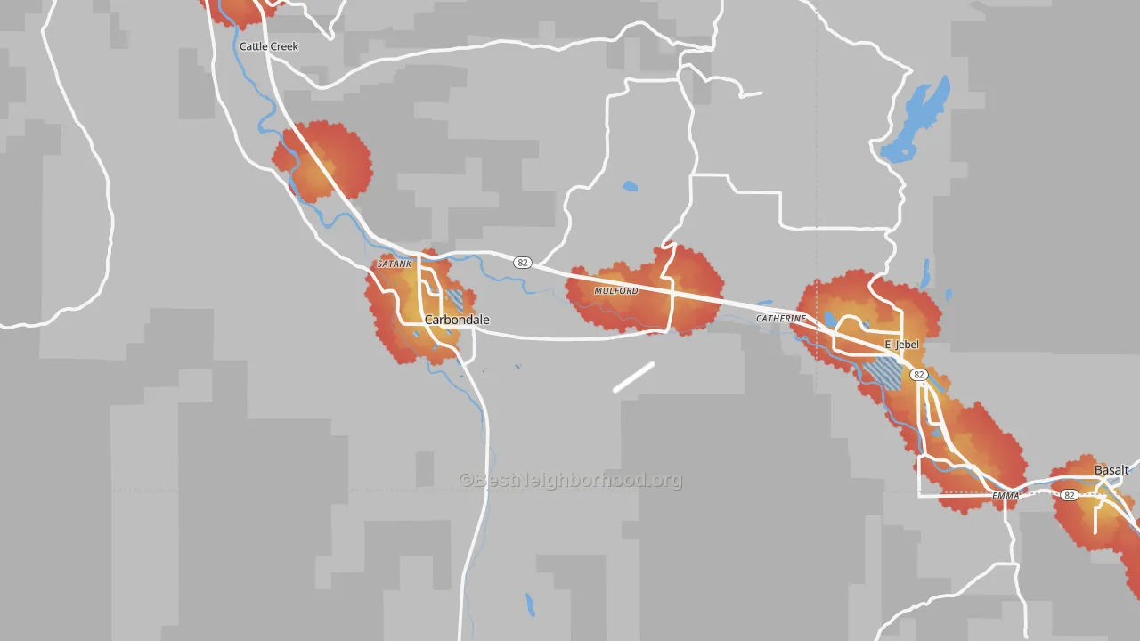 Transit Grade map of Carbondale, CO