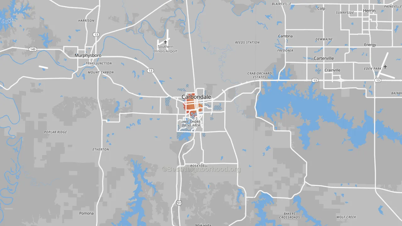 Transit Grade map of Carbondale, IL