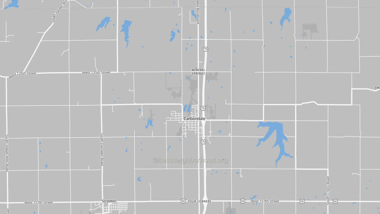 Transit Grade map of Carbondale, KS