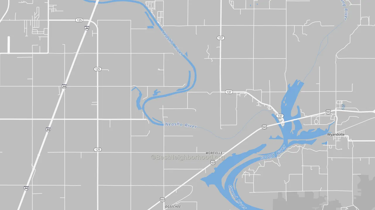 Transit Grade map of Cardin, OK