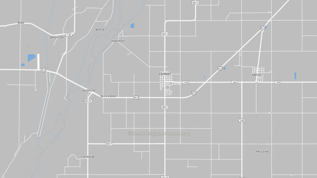 Transit Grade map of Cardwell, MO