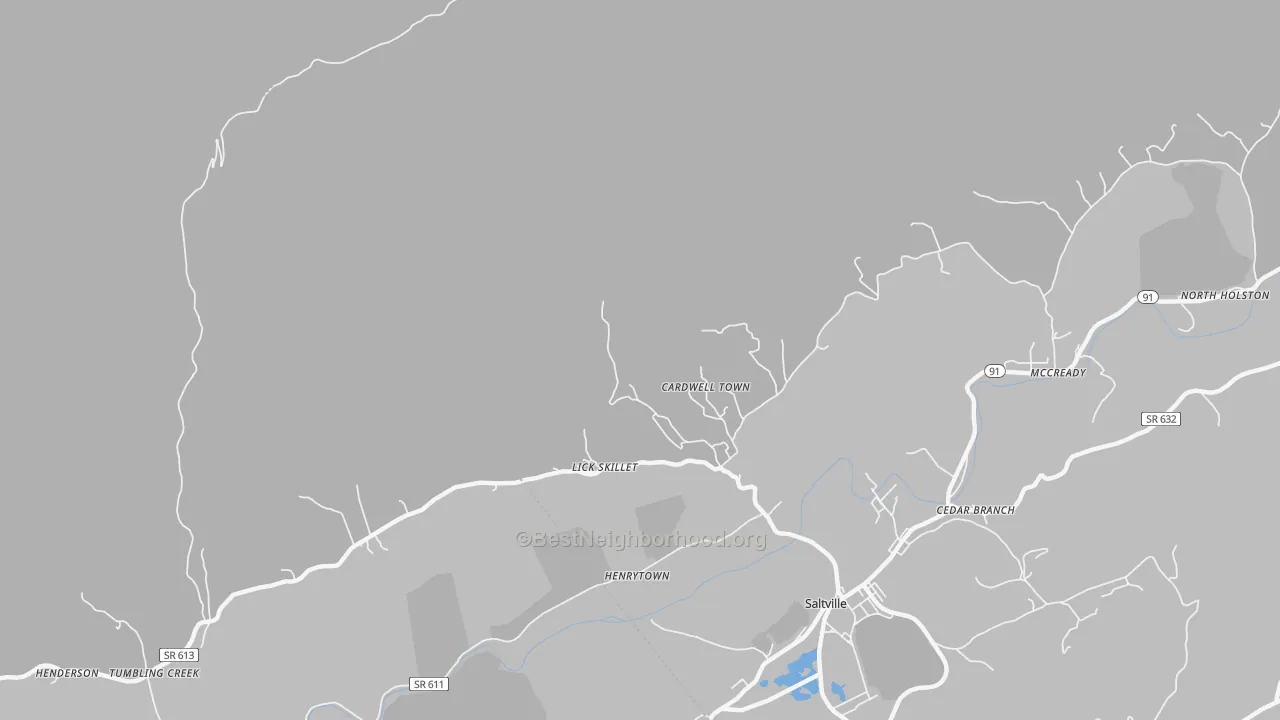Transit Grade map of Cardwell Town, VA