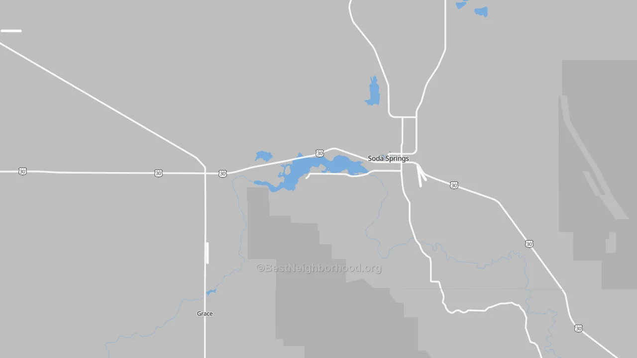 Transit Grade map of Caribou County, ID