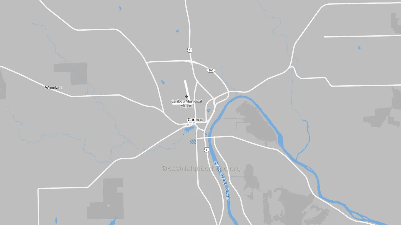 Transit Grade map of Caribou, ME