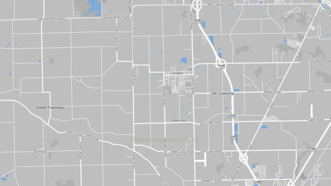 Transit Grade map of Carleton, MI