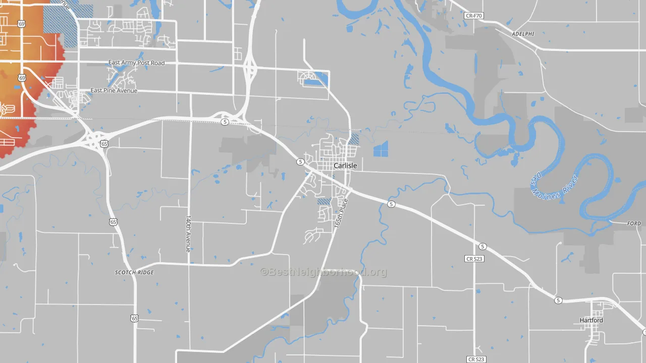 Transit Grade map of Carlisle, IA