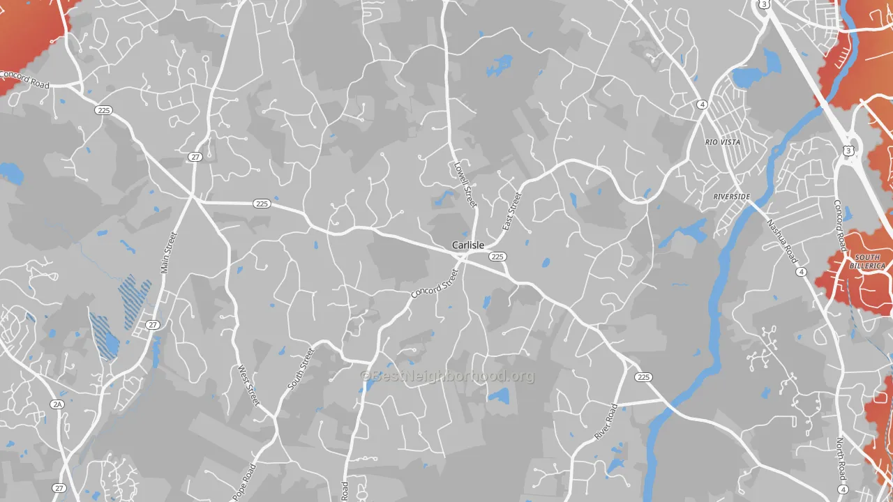 Transit Grade map of Carlisle, MA