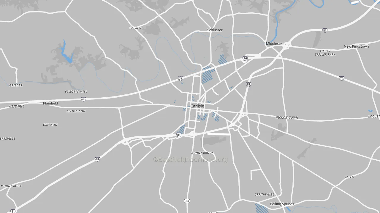 Transit Grade map of Carlisle, PA