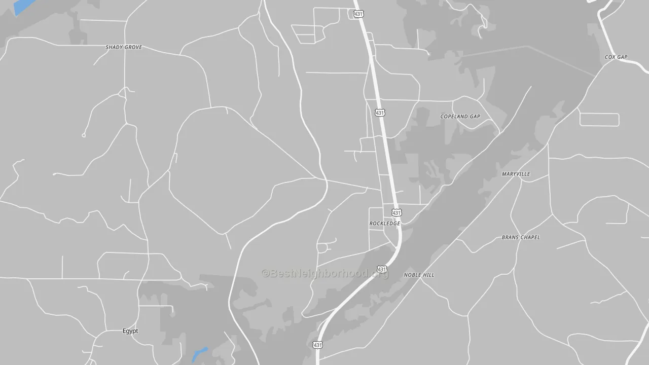 Transit Grade map of Carlisle-Rockledge, AL