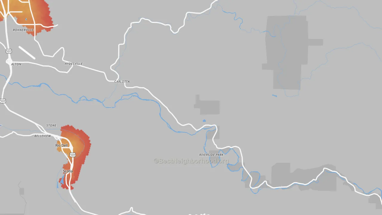 Transit Grade map of Carlotta, CA