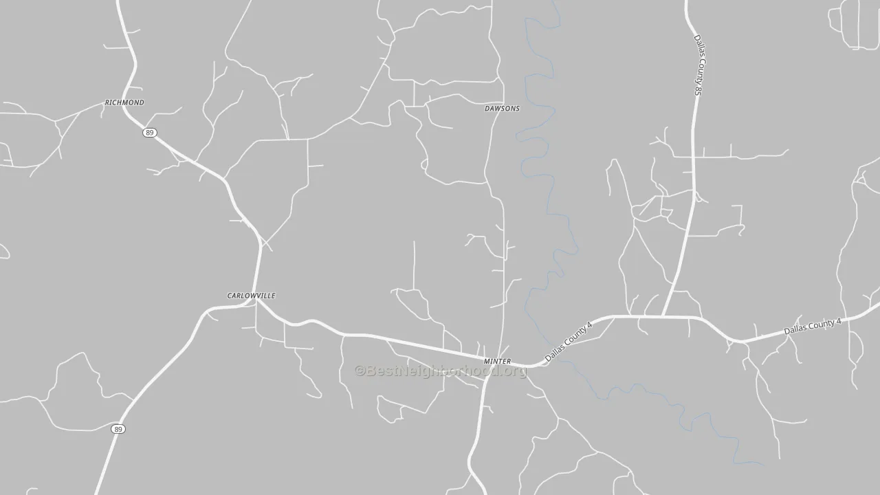 Transit Grade map of Carlowville, AL