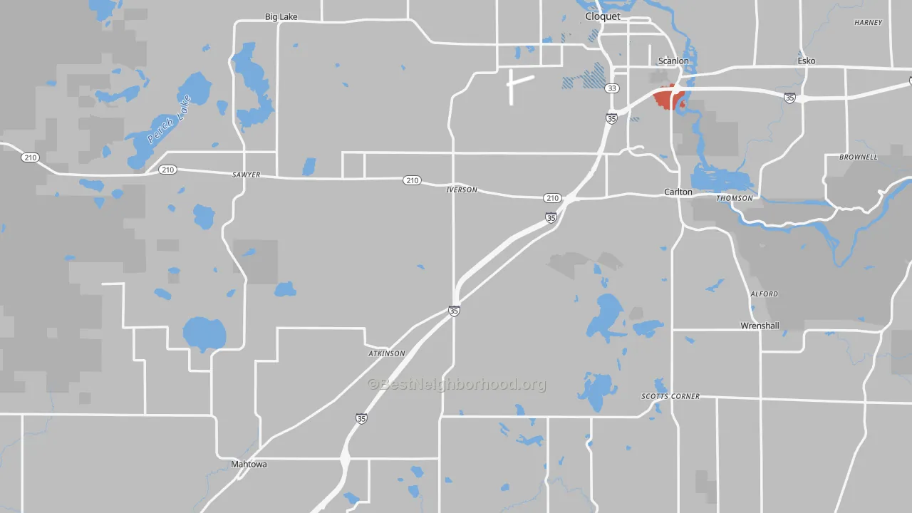 Transit Grade map of Carlton County, MN