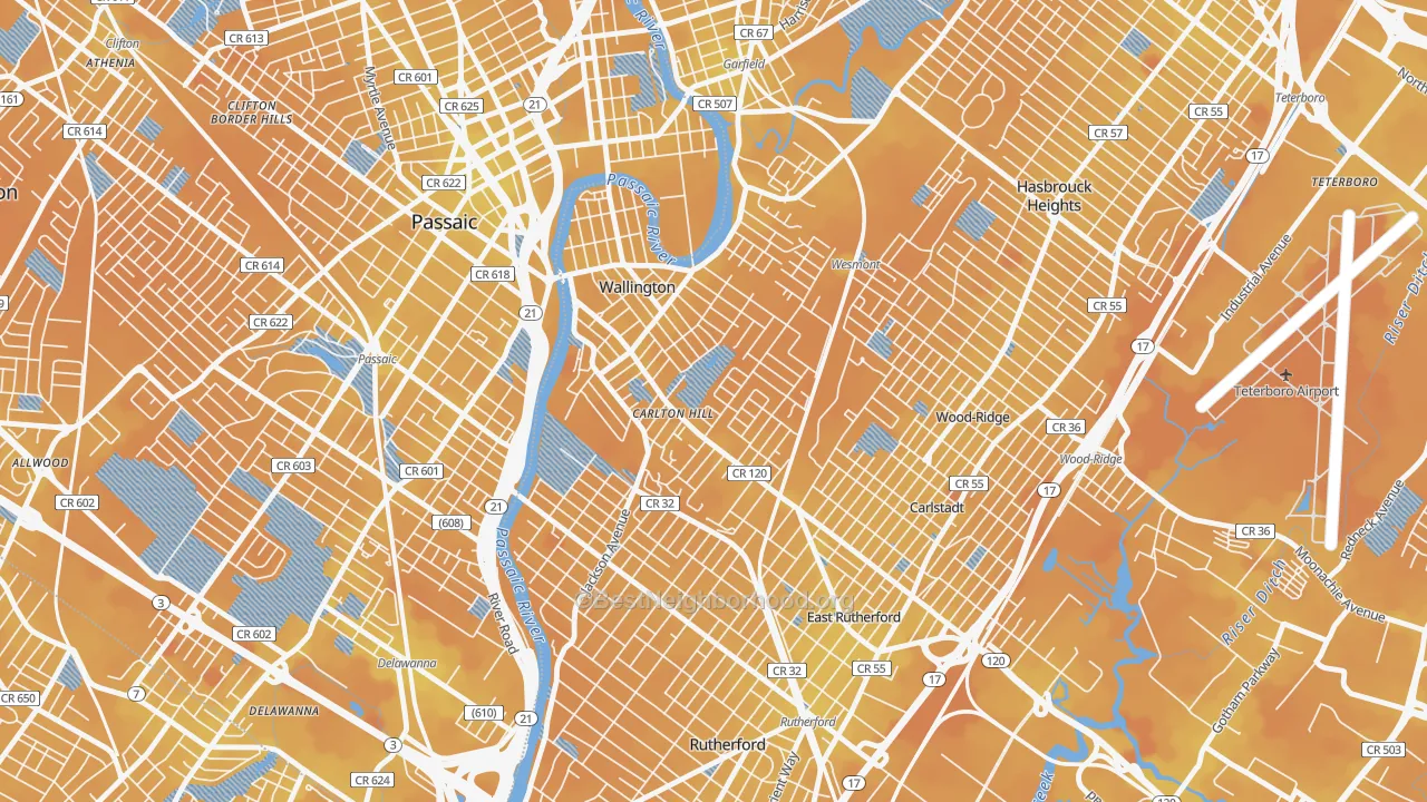 Transit Grade map of Carlton Hill, Wallington, NJ