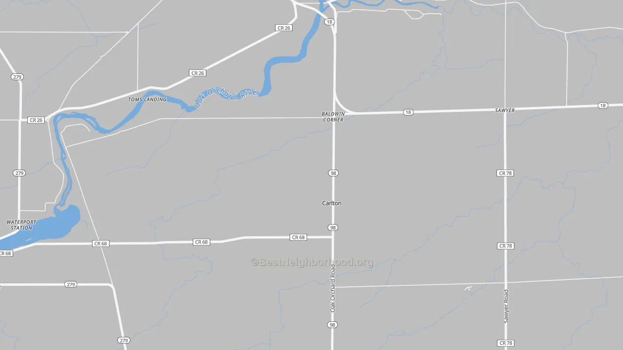Transit Grade map of Carlton, NY