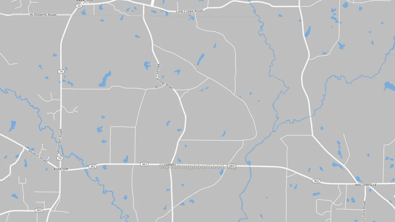 Transit Grade map of Carmel, GA