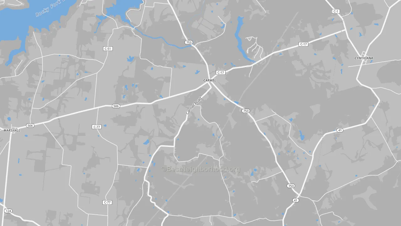 Transit Grade map of Carmel, OH