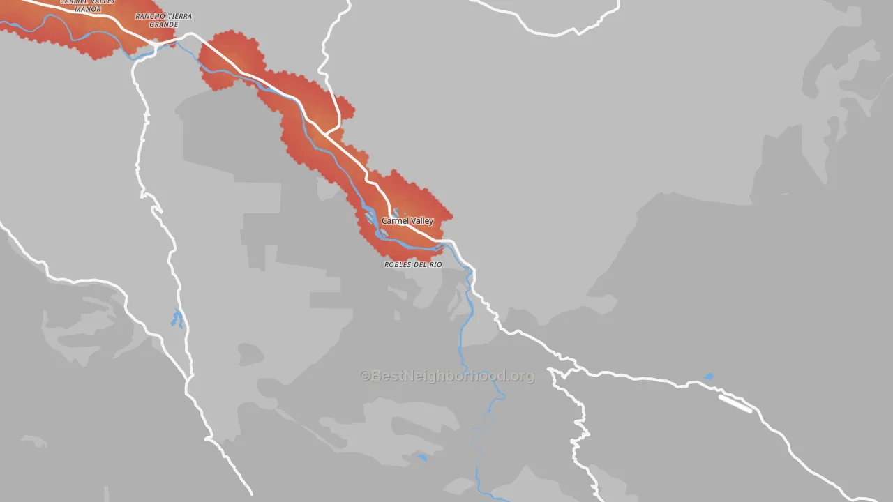 Transit Grade map of Carmel Valley, CA