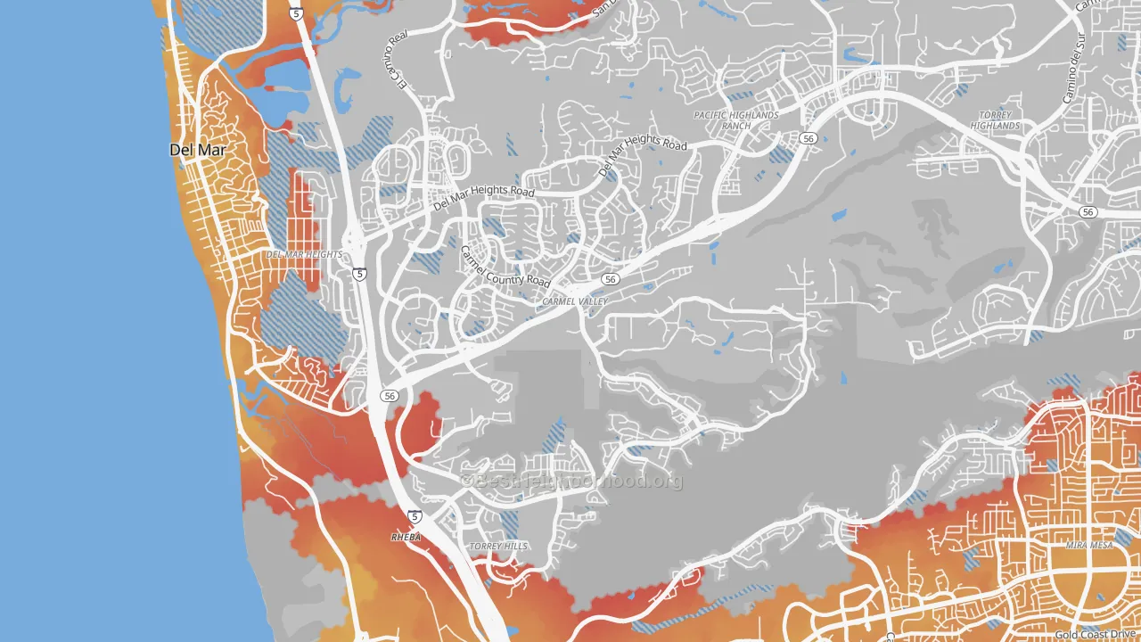 Transit Grade map of Carmel Valley, San Diego, CA