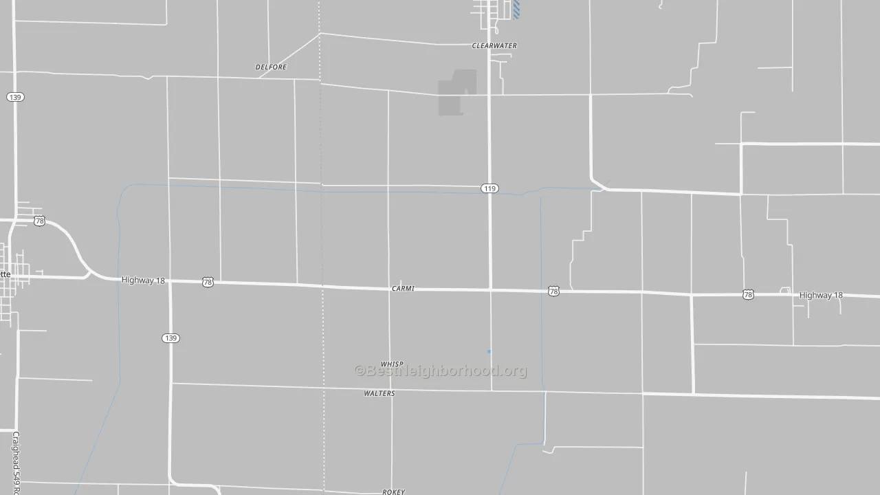 Transit Grade map of Carmi, AR