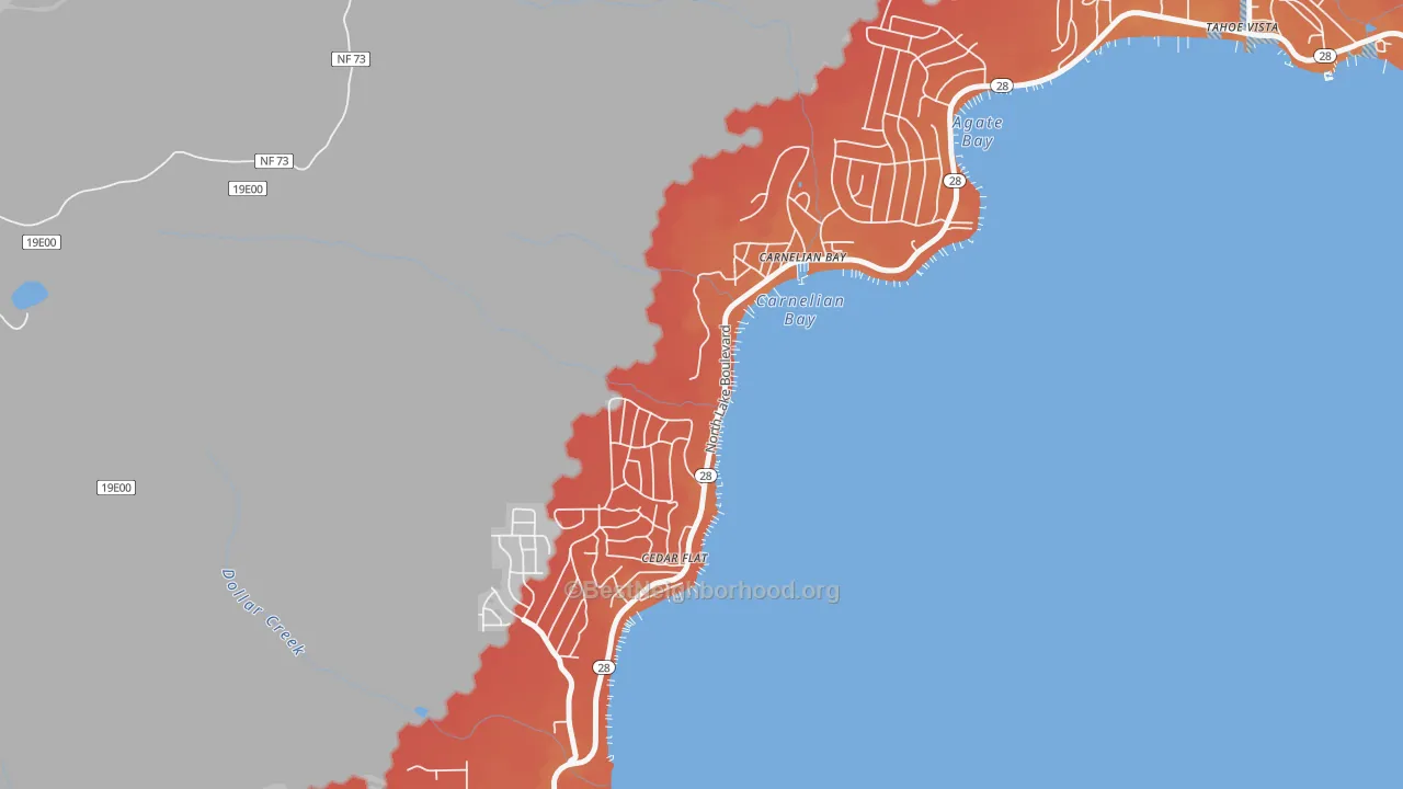 Transit Grade map of Carnelian Bay, CA
