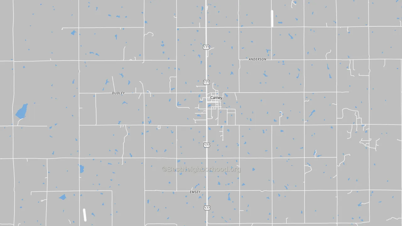 Transit Grade map of Carney, OK