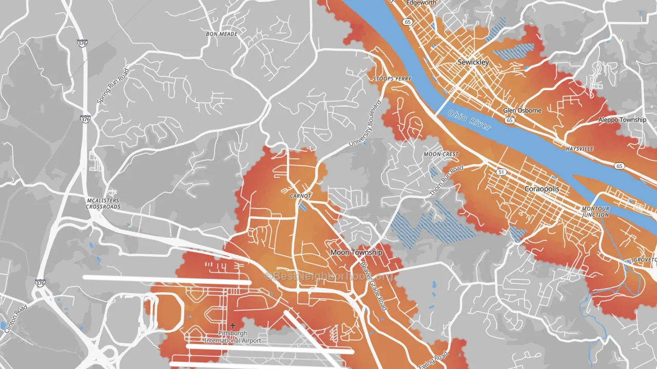 Transit Grade map of Carnot-Moon, PA