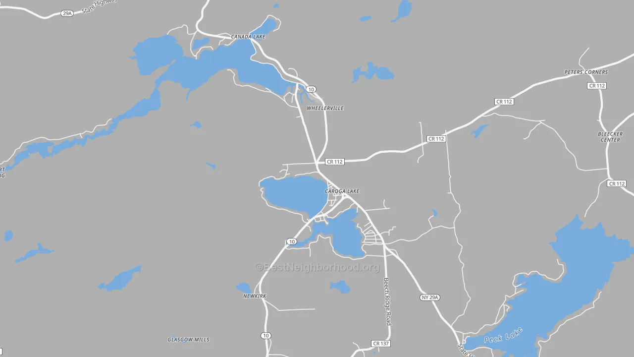 Transit Grade map of Caroga Lake, NY