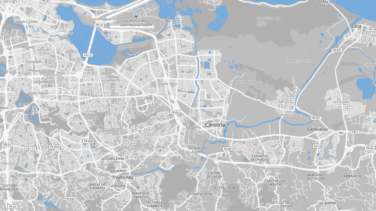 Transit Grade map of Carolina Municipio, PR