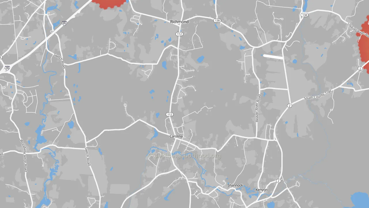 Transit Grade map of Carolina, RI