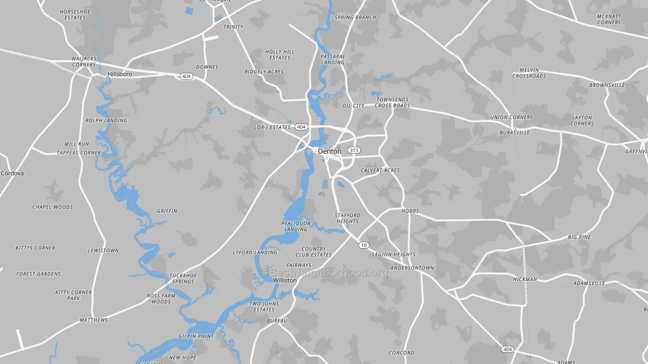 Transit Grade map of Caroline County, MD