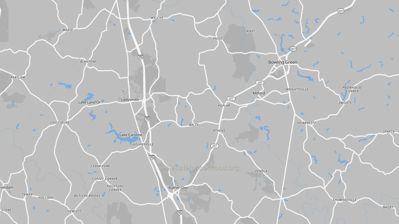 Transit Grade map of Caroline County, VA