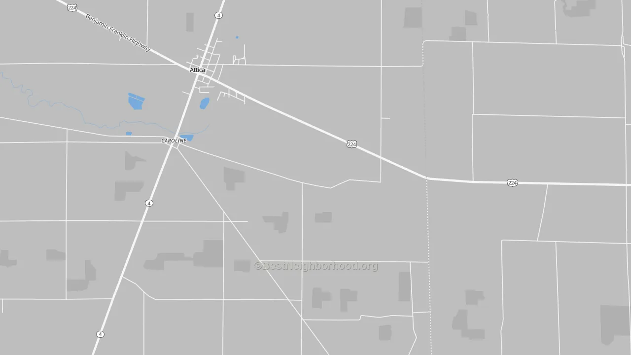 Transit Grade map of Caroline, OH