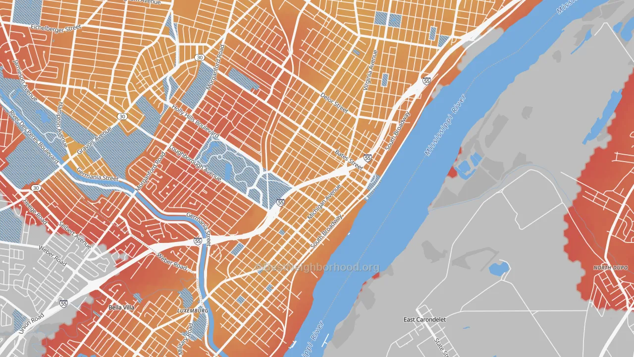 Transit Grade map of Carondelet, St. Louis, MO
