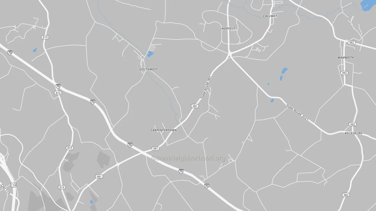 Transit Grade map of Carpentertown, PA