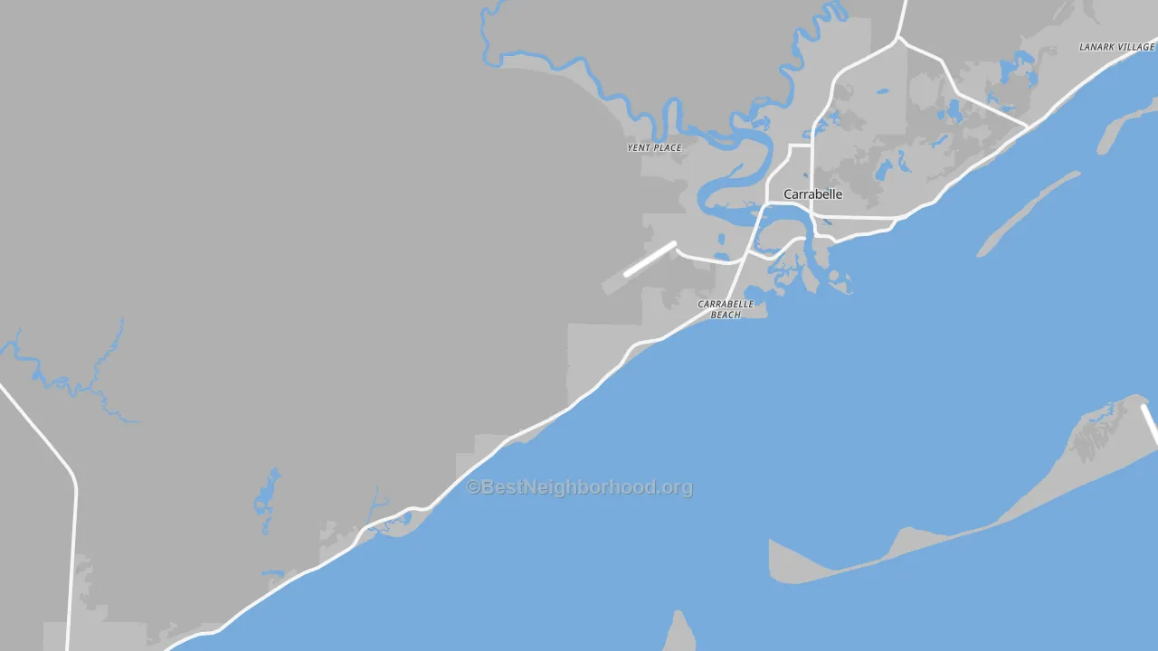 Transit Grade map of Carrabelle Beach, FL
