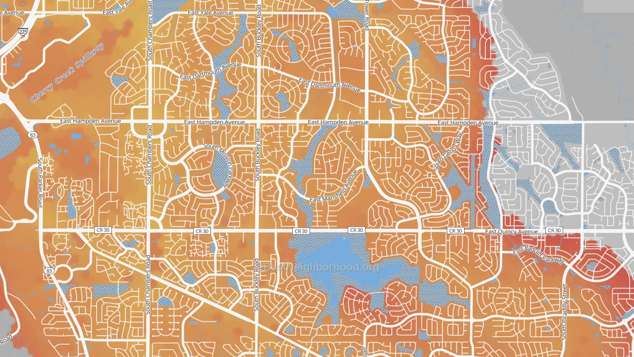Transit Grade map of Carriage Place, Aurora, CO