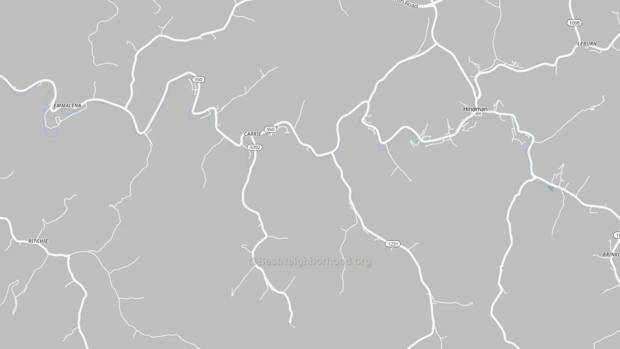 Transit Grade map of Carrie, KY