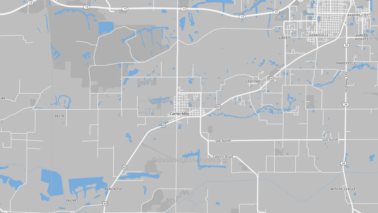 Transit Grade map of Carrier Mills, IL