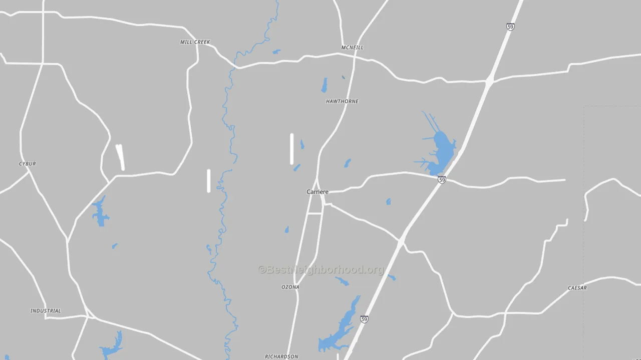 Transit Grade map of Carriere, MS