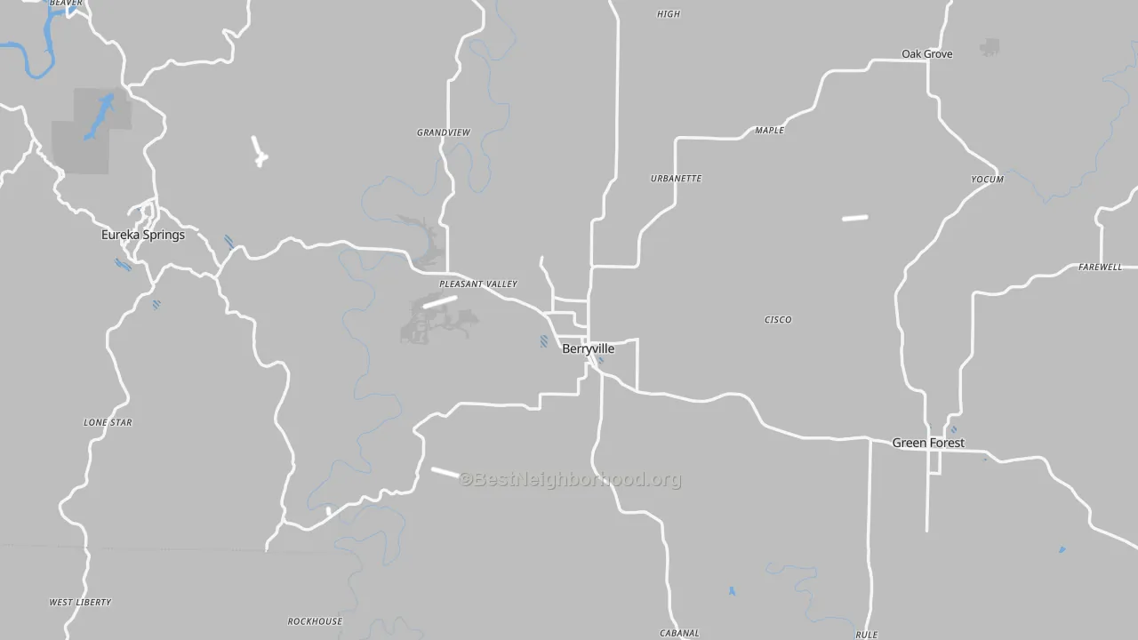 Transit Grade map of Carroll County, AR