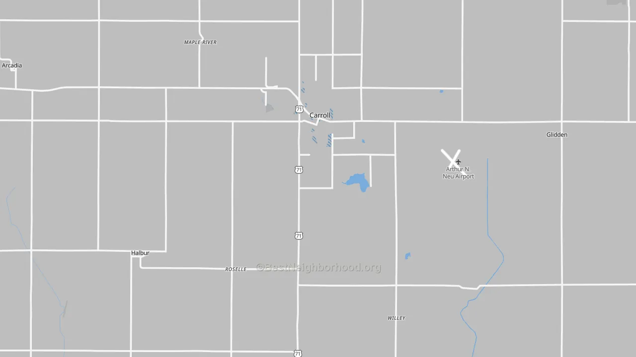 Transit Grade map of Carroll County, IA