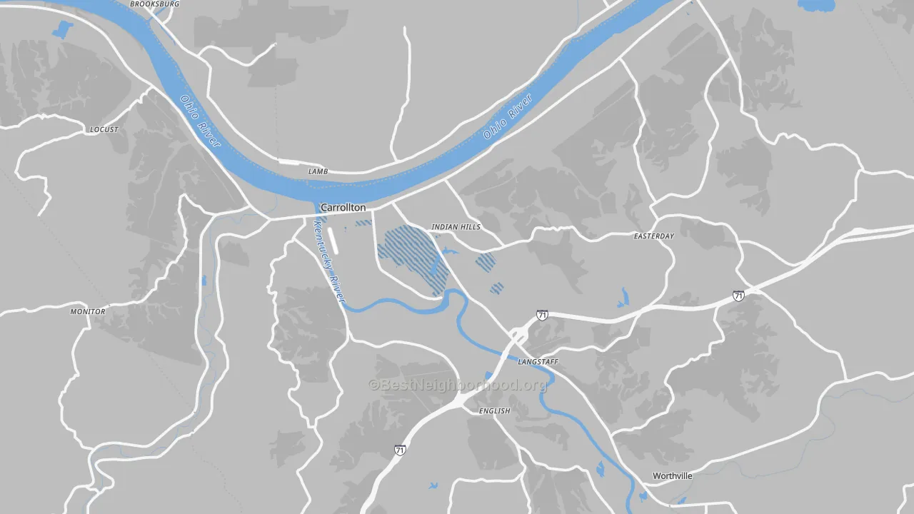Transit Grade map of Carroll County, KY