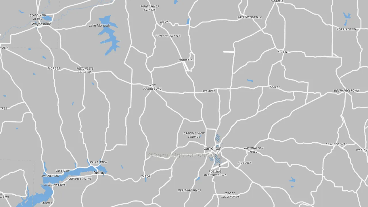 Transit Grade map of Carroll County, OH